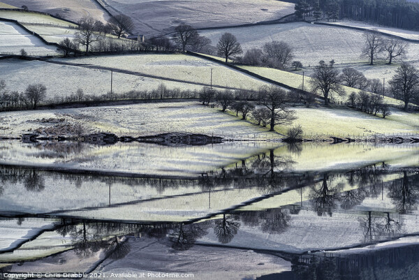 Under Derwent Edge in early light and frost Picture Board by Chris Drabble