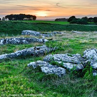 Buy canvas prints of Arbor Low stone circle at Sunset by Chris Drabble