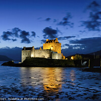 Buy canvas prints of Eilean Donan Castle at dusk by Chris Drabble