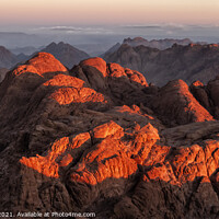 Buy canvas prints of The view from Mount Sinai summit at sunrise by Chris Drabble