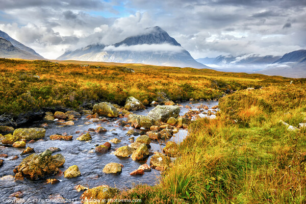 Buchaille Etive Mor in Dawn light Picture Board by Chris Drabble