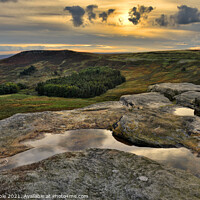 Buy canvas prints of Upper Burbage Edge sunset by Chris Drabble