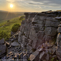 Buy canvas prints of Burgage Edge at sunset by Chris Drabble