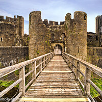 Buy canvas prints of Caerphilly Castle panorama by Chris Drabble