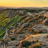 Buy canvas prints of Curbar Edge at sunset by Chris Drabble