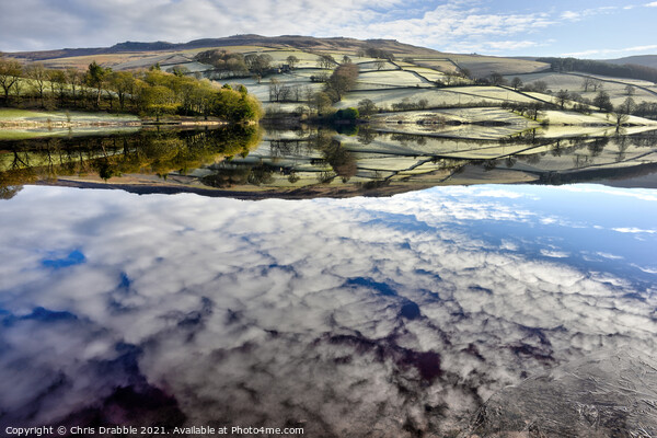 Ladybower Reservoir reflections Picture Board by Chris Drabble