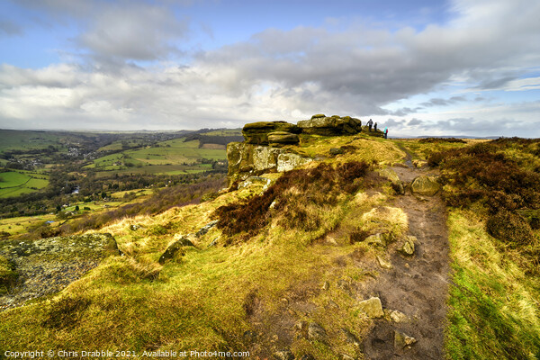 Curbar Edge in Winter colours Picture Board by Chris Drabble