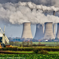 Buy canvas prints of Leverton Windmill and West Burton Power Station by Chris Drabble