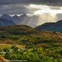 Buy canvas prints of Light rays on the Five Sisters of Kintail by Chris Drabble