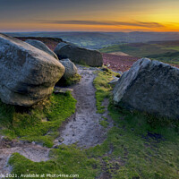 Buy canvas prints of Higger Tor at sunset, Derbyshire, England (7) by Chris Drabble