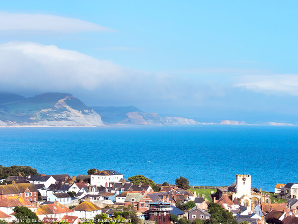 Jurassic Coastline Overview on a Misty Summer Afte Picture Board by Susie Peek