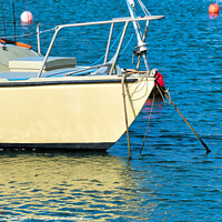 Buy canvas prints of Small Sailboat in Calm Harbour Waters by Susie Peek