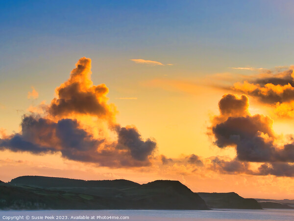 October Sunrise over the Jurassic Coastline in Wes Picture Board by Susie Peek