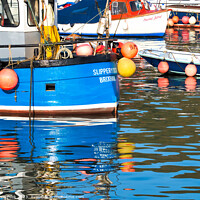 Buy canvas prints of Harbour Reflections at Lyme Regis by Susie Peek