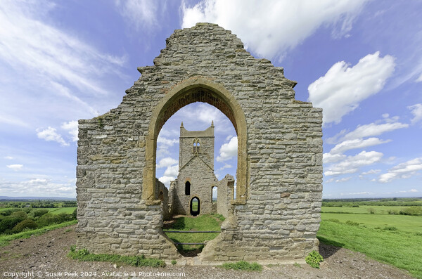 Ruins of St Michaels Church Burrow Mump Somerset Picture Board by Susie Peek