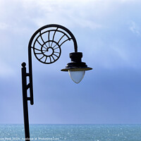 Buy canvas prints of Nautilus-design Lamp against Stormy Ocean Blues  by Susie Peek