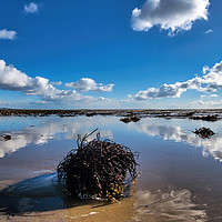 Buy canvas prints of Winter Cloud Reflections at Charmouth by Susie Peek