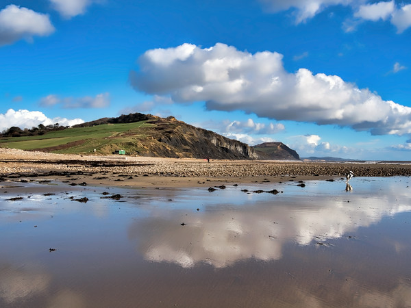 Cloud Reflections at Charmouth - February Picture Board by Susie Peek