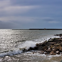 Buy canvas prints of A Stormy View Towards The Harbour - Lyme Regis by Susie Peek
