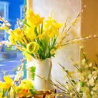 Buy canvas prints of Spring Flowers Display - Impressions by Susie Peek