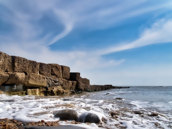 Swirly Clouds And Sea Foam - Lyme Regis Picture Board by Susie Peek