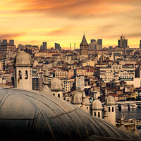 Buy canvas prints of Istanbul cityscape with Galata Kulesi Tower. Turkey. by Sergey Fedoskin