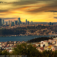 Buy canvas prints of Panorama of european part of Istanbul with Bosphor by Sergey Fedoskin