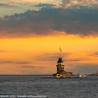 Buy canvas prints of Maiden Tower (kiz kulesi) in Istanbul. by Sergey Fedoskin