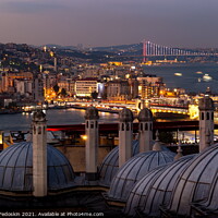 Buy canvas prints of Sunset view of the Golden Horn, the Bosporus, downtown Istanbul  by Sergey Fedoskin