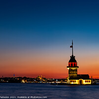 Buy canvas prints of Bosphorus with Maiden's Tower. Istanbul, Turkey by Sergey Fedoskin