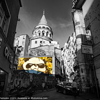 Buy canvas prints of Galata Tower and street in Istanbul, Turkey. by Sergey Fedoskin