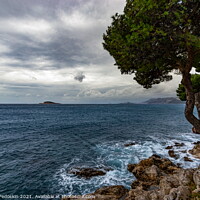 Buy canvas prints of Cloudy weather over the Adriatic coast. Croatia by Sergey Fedoskin