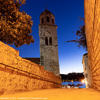 Buy canvas prints of Church of St. Nikola in Cavtat town at dusk, Dubronick Riviera, Croatia. by Sergey Fedoskin