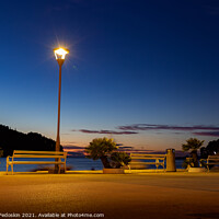 Buy canvas prints of Embankment of Cavtat town at dusk, Dubronick Riviera, Croatia. by Sergey Fedoskin