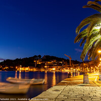 Buy canvas prints of Embankment of Cavtat town at dusk, Dubronick Rivie by Sergey Fedoskin