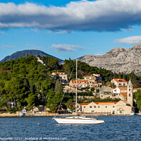 Buy canvas prints of Blue sky over Cavtat. Well known tourist destination near Dubrovnik. by Sergey Fedoskin