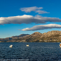 Buy canvas prints of Blue sky over mountains on adriatic coast by Sergey Fedoskin