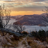 Buy canvas prints of Sunset view from Croatians montains, located along the Dalmatian coast of the Adriatic Sea. by Sergey Fedoskin