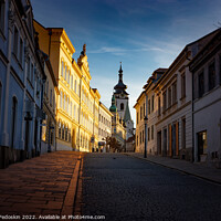 Buy canvas prints of Street in Pisek - town in South Czechia. Sunny day. by Sergey Fedoskin