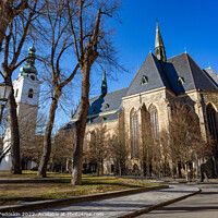 Buy canvas prints of Gothic church of the Virgin Mary Visitation and Wh by Sergey Fedoskin