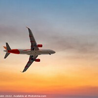 Buy canvas prints of Passenger plane in the beautiful sky - Air travel by Sergey Fedoskin