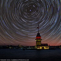 Buy canvas prints of Maiden's Tower (Kiz Kulesi) in istanbul at night, Turkey. by Sergey Fedoskin