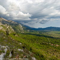 Buy canvas prints of Mountains valley in Konavle region near Dubrovnik. by Sergey Fedoskin