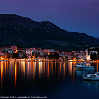 Buy canvas prints of Embankment of Cavtat town after sunset, Dubrovnik Riviera, Croatia. by Sergey Fedoskin