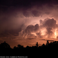 Buy canvas prints of Lightning in the sky during a storm at night by Sergey Fedoskin