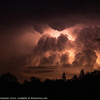 Buy canvas prints of Lightning in the sky during a storm at night by Sergey Fedoskin