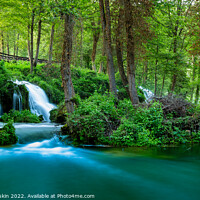 Buy canvas prints of Waterfalls on Pliva river near Jajce city. Bosnia and Herzegovina. by Sergey Fedoskin