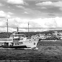 Buy canvas prints of The ferry goes through the Bosphorus Strait. Istanbul, Turkey. by Sergey Fedoskin