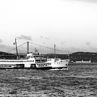 Buy canvas prints of The ferry goes through the Bosphorus Strait. Istanbul, Turkey. by Sergey Fedoskin