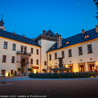 Buy canvas prints of Courtyard in Neo-Renaissance castle Zbiroh, Czech Republic. by Sergey Fedoskin